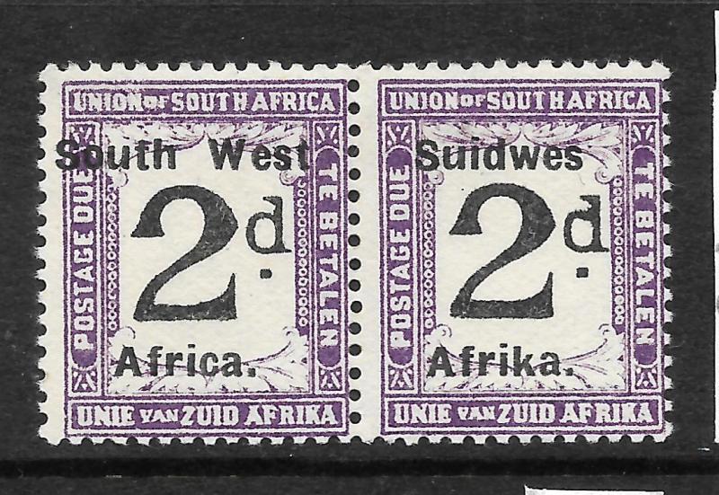 SOUTH WEST  AFRICA  1923  2d  POSTAGE DUE  PAIR  MLH ERROR  SG D3a