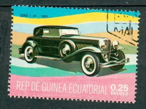 Equatorial Guinea Cord Vintage Car used CTO single