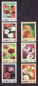 Cuba-Sc#3010-16-unused NH set-Flowers-Flora-1988-