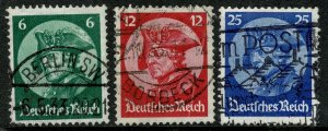 GERMANY 1933 OPENING of the REICHSTAG USED (VFU) SG490-92 Wmk. 45 P.14 SUPERB