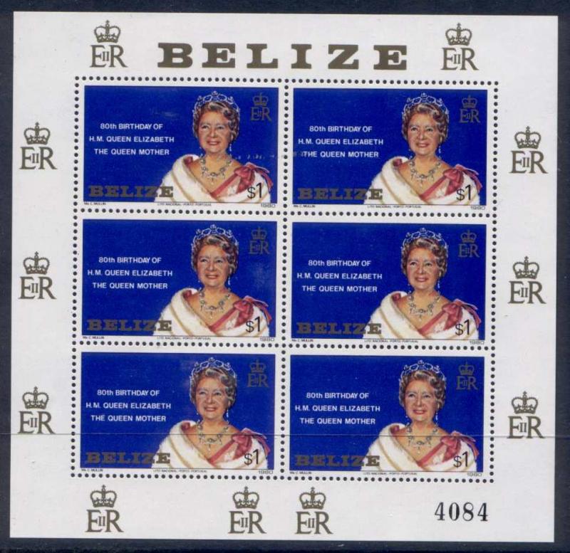 Belize 523 sheet MNH Queen Mother 80th Birthday