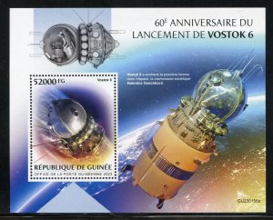 GUINEA 2023 60th ANNIVERSARY OF THE LAUNCH OF VOSTOK 6 SOUVENIR SHEET MINT NH