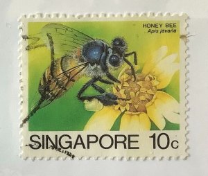 Singapore 1985 Scott 454 used - 10c, Honey bee, Apis Javana