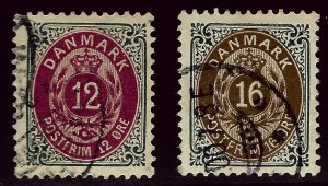 Denmark SC#46-47 Used VF hr...A very Popular Country!!