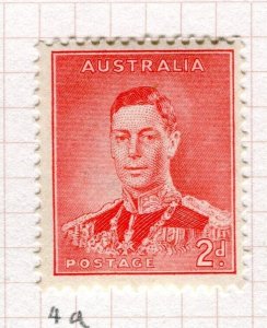 AUSTRALIA; 1937 early GVI Pictorial issue Mint hinged Shade of 2d. value