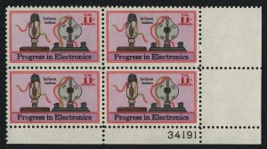 #C86 11c Progress in Electronics, Plate Block [34191 LR] **ANY 5=FREE SHIPPING**