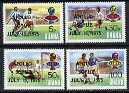 GHANA - 1975 - Apollo-Soyuz o/p - Perf 4v Set - Mint Never Hinged