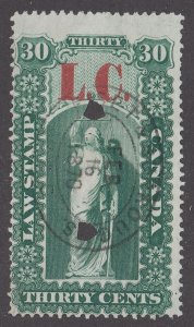 Canada Revenue QL3 Used Quebec Law Stamp