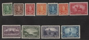 Canada Sc#217-227 M/NH/VF, #226 has DG, complete set, CV. $180.30