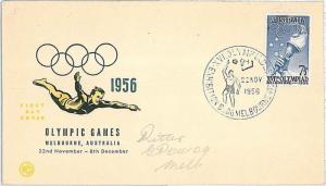 18925   AUSTRALIA - POSTAL HISTORY - OLYMPIC GAMES / BASKETBALL - FDC Cover 1956