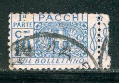 Italy Scott # Q8, used, left half