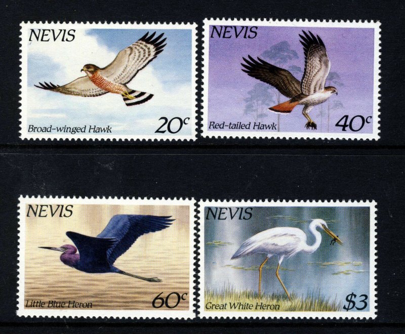 NEVIS QE II 1985 The Complete Local Hawks and Herons Set SG 265 to SG 268 MNH