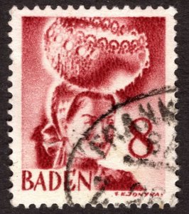 1948, Baden 8pf, Used, Sc 5N32