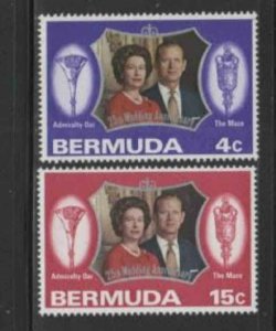 BERMUDA #296-297 1972 SILVER WEDDING ISSUE MINT VF NH O.G