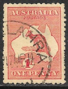 Australia 2d: 1d Kangaroo and Map, used,  F-VF