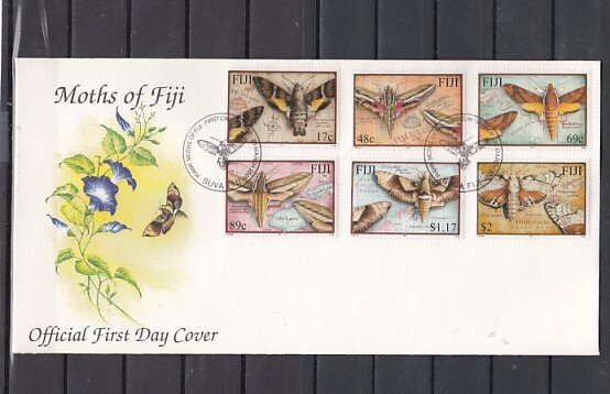 Fiji, Scott cat. 908-913. Moths issue. First Day Cover.