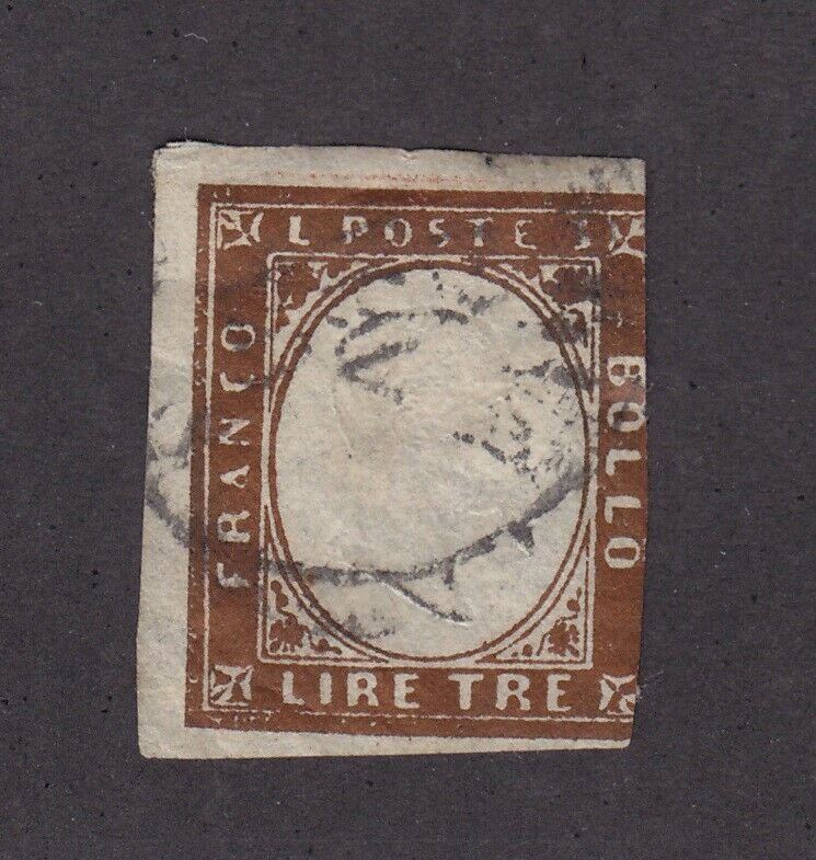 Sardinia Scott # 15 RARE used neat cancel with nice color cv $ 4100 ! see pic !