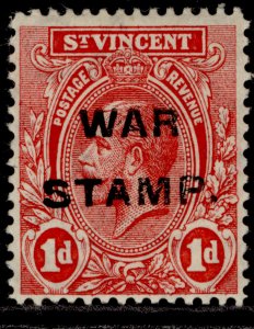 ST. VINCENT GV SG122, 1d red, LH MINT. Cat £13.