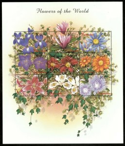 Tanzania 2000 - Flowers of the World, Iris, Magnolia - Sheet of 9v - 2132 - MNH