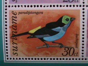 SURINAM-1977- AMPLHILEX'77 STAMP SHOW-LOVELY SONG BIRDS -MNH S/S VERY FINE