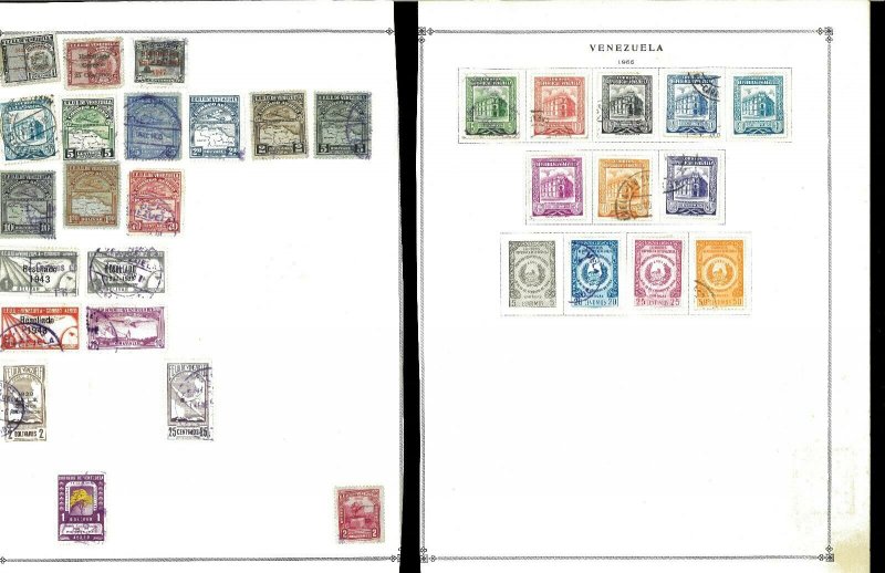 Venezuela 1941-1960 M & U Hinged on Remaindered Minkus & Scott Pages