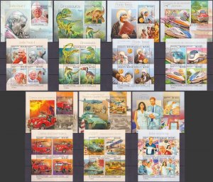 Gs1616-22 2019 Sao Tome & Principe Dinosaurs Humanists World War Trains 7+7 Mnh