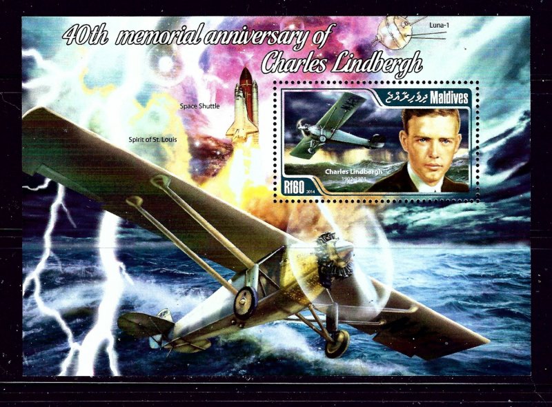 Maldive Is 3115 MNH 2014 Charles Lindbergh S/S