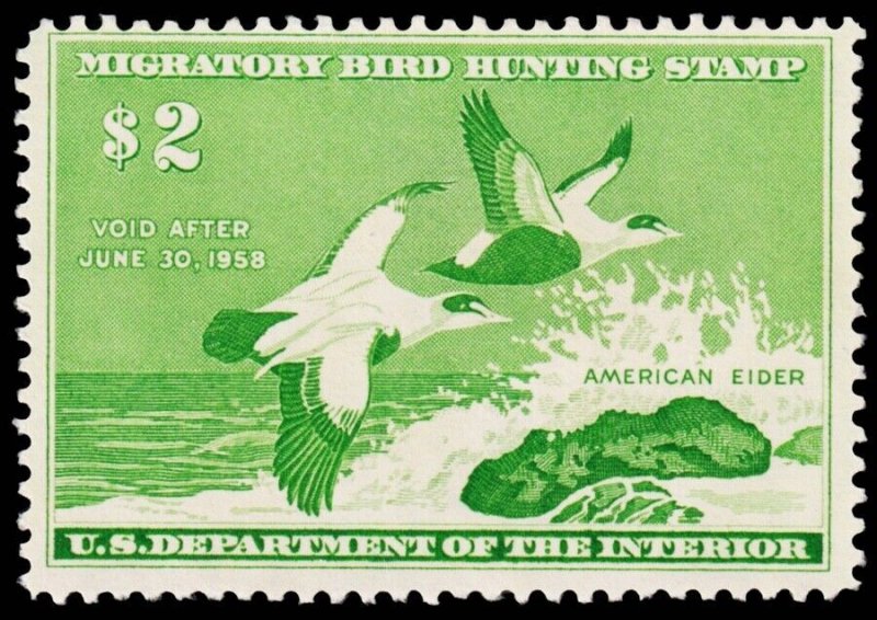 United States Hunting Permit Stamp Scott RW24 (1957) Mint H VF, CV$42.50-51.00 C