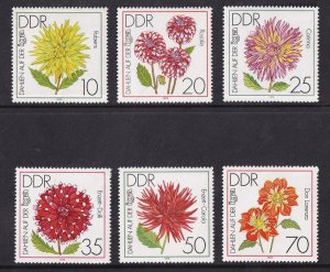 German Democratic Republic  DDR  #2022-2027  MNH 1979  dahlias