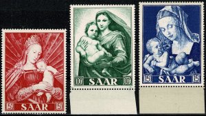 GERMANY SAAR 1954 FULL SET of 3 MARIAN YEAR SG348-50 MH Wmk. NO P.13 VGC