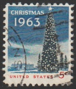 SC# 1240 - (5c) - Nat'l Christmas Tree & White House used single