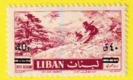 LEBANON SCOTT#C271 1959 40p SKIING AMONG THE CEDARS - SURCHARGED - MNH