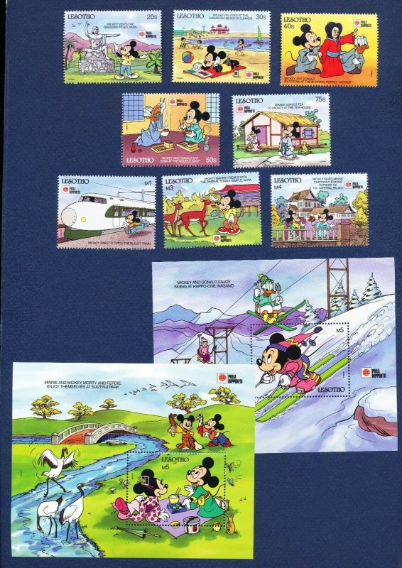 LESOTHO - 807-816 - VF MNH - Disney - Mickey Mouse visits Japan -