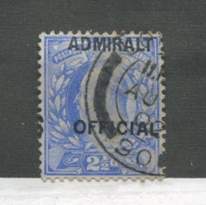 GB KEVII 1902 2 1/2d Admiral Official used