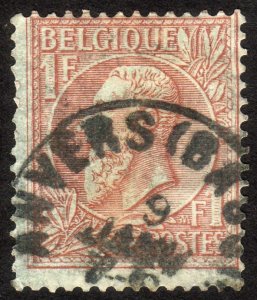 1884, Belgium 1Fr, Used, Sc 54