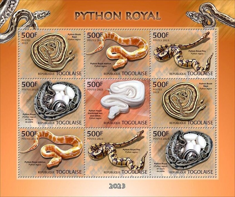 2024 03 - TOGO - ROYAL PITHON                 9V  complet set    MNH **