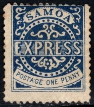 1877-1882 Samoa Express Service Scott #- 1 1 Penny Blue Express Reprint