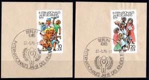 Germany DDR 1979 Sc#2013/2014 YEAR OF THE CHILD Set (2) USED DATE OF ISSUE