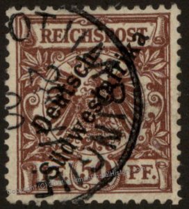 German 1898 SW Africa OTJIMBINGUE DSWA Mi10 Overprinted Deutsches Reich 104252