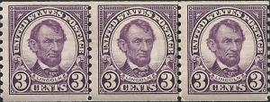 # 600 MINT NEVER HINGED Strip FOLDED AT PERFS. VIOLET Cat $18.75 as singles