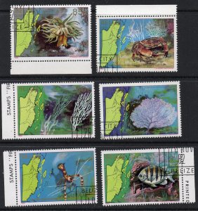 Thematic stamps BELIZE 1982 MARINE LIFE 694/9 used
