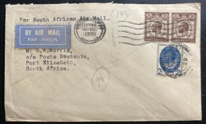 1929 Tooting England First Flight Airmail Cover To Port Elizabeth South Africa