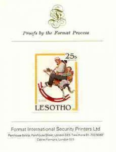 Lesotho 1981 Ride 'Em Cowboy by Norman Rockwell 25s impe...