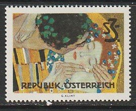 1964 Austria - Sc 727 - MNH VF - 1 single - The Kiss by Gustav Klimt