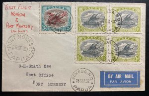 1932 Kokoda Papua New Guinea Airmail First Flight Cover FFC To Port Moresby
