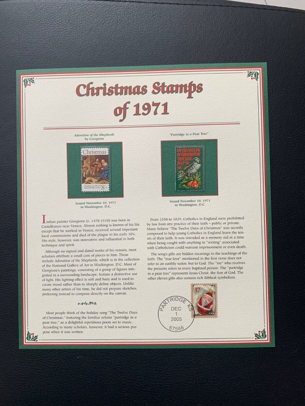 Christmas Stamps of the United States 1971 Collector Panel PCS Uncanceled