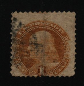 1869 Franklin Sc 112 used 1c brown single CV $130