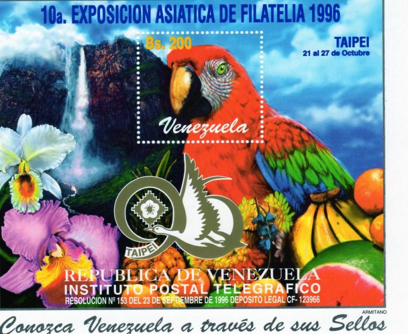 Venezuela 1996 Birds PARROTS s/s Perforated mnh.vf