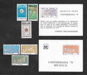 SD)1979 MEXICO UNIVERSITY HEADQUARTERS, 3 STAMPS FOOTBALL BALL 50C SCT 1178, AZ