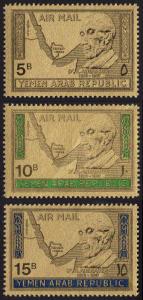 Yemen/YAR Mi #719-721 set/3 mnh - 1968 Dr Konrad Adenauer